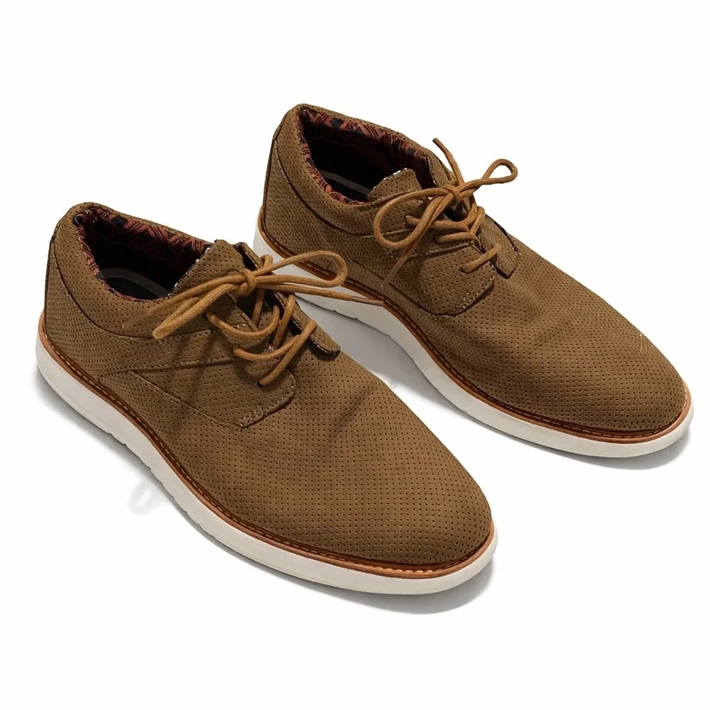 Ben Sherman | Shoes | Ben Sherman Mens Tan Perforated Hybrid Dress Sneakers Oxford Shoes Size